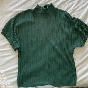 Zara Mock Neck Green Top